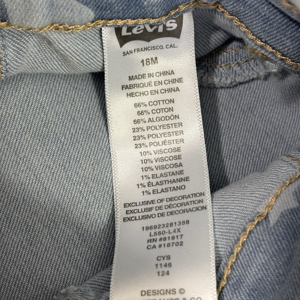 Baby Girls Levi's Denim Overall HEART Dress Jumper Skirt Overalls Size 18M - Picture 4 of 4